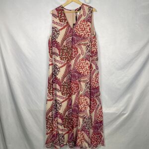 Marina Rinaldi Women’s Plus Size Doll Floral-Print Silk Maxi Dress Beige
